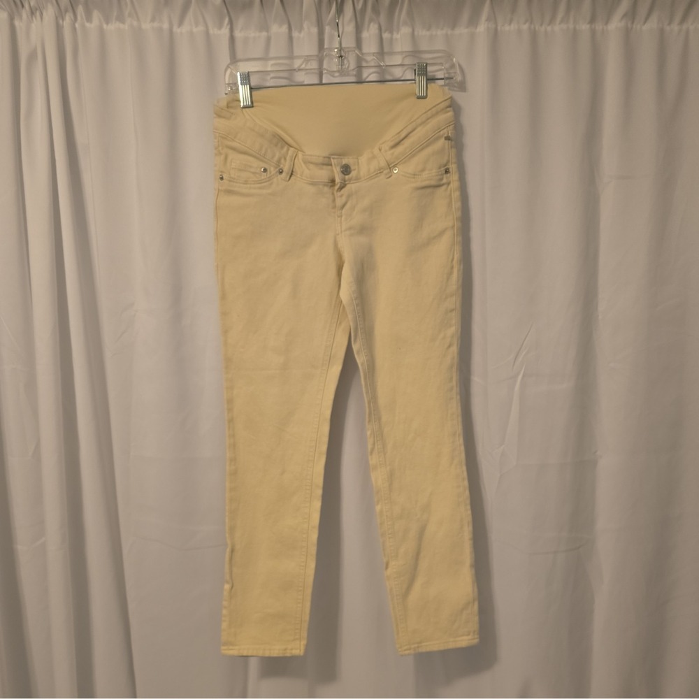 H&M Mama Maternity Cream Off White Denim Skinny Jeans Size XS X-Small